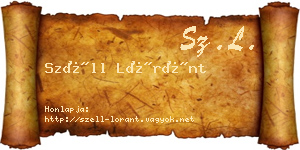 Széll Lóránt névjegykártya